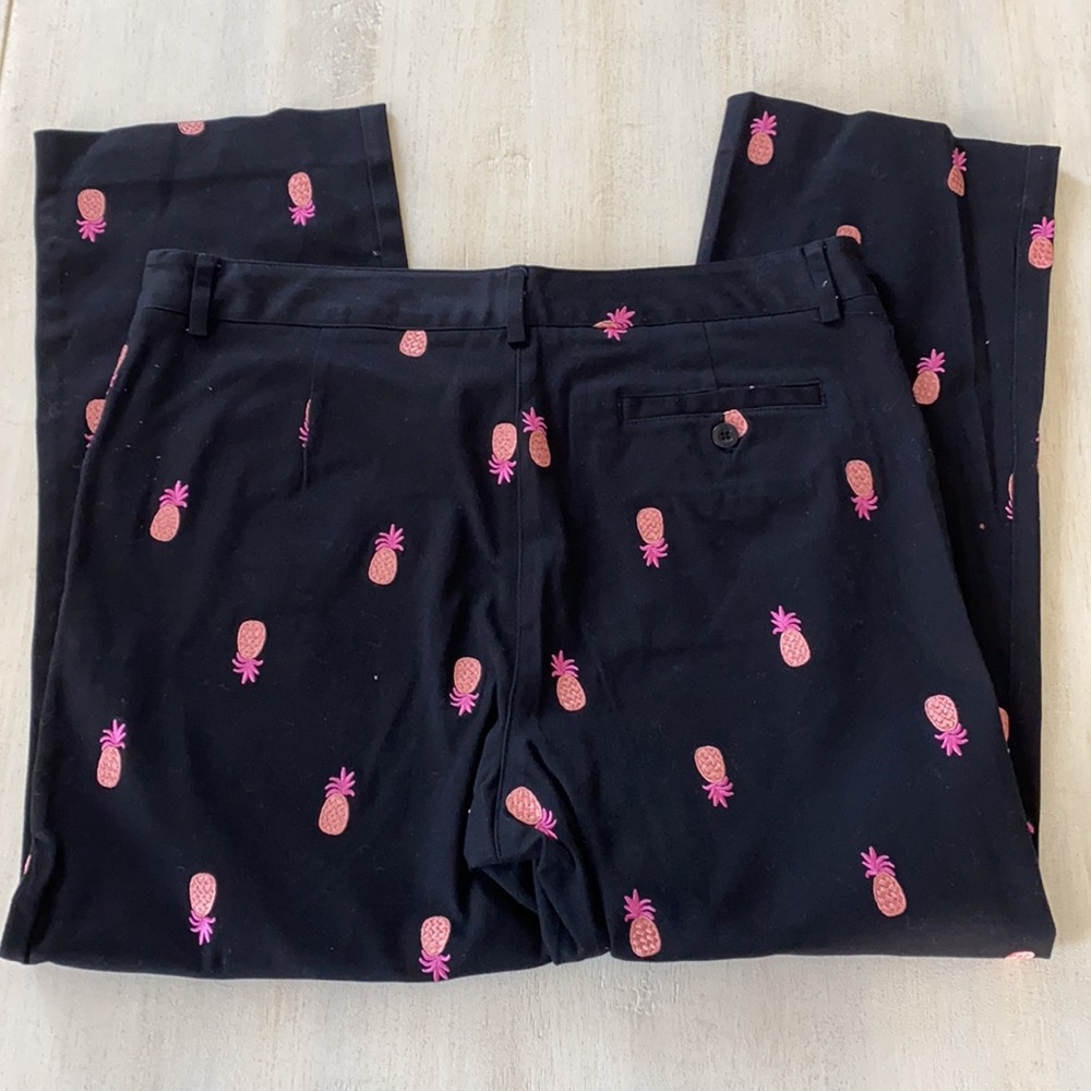 Lilly Pulitzer 10” high rise vintage y2k 90’s crop pants pineapple crawfish 8 - Picture 5 of 11